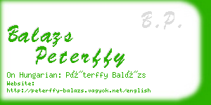 balazs peterffy business card